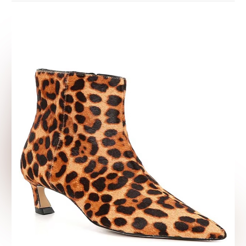 Gianni Bini Georgina Leopard Print Calf Hair Kitten Heel Ankle Booties